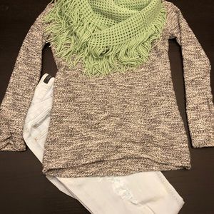 Mottled grey cowl neck sweater